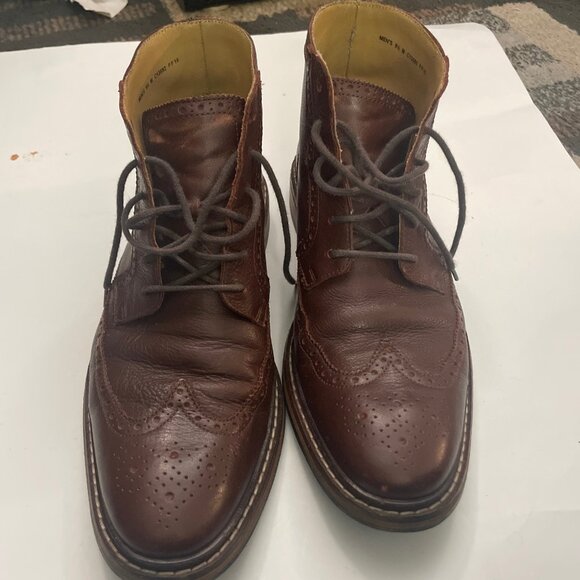 Cole Haan Mens 9.5 M Brown Leather Wingtip Boots - Picture 1 of 7